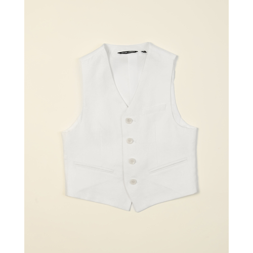 Vêtements Garçon Débardeurs / T-shirts sans manche Antony Morato Gilet  en coton et lin avec boutons Beige