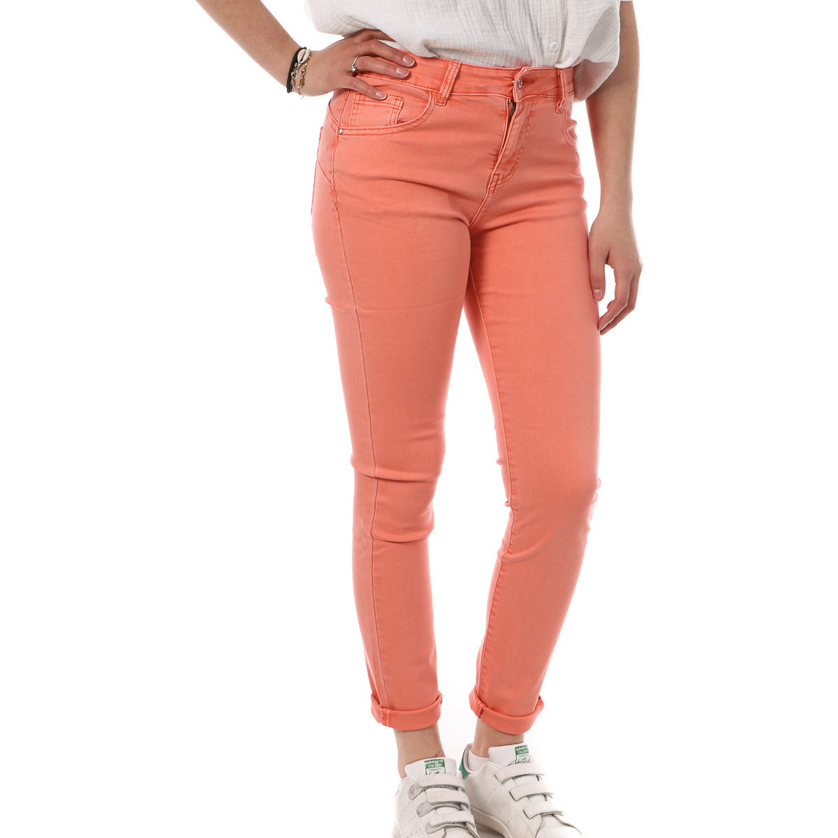 Vêtements Femme Jeans slim Monday Premium LW-339-F Orange