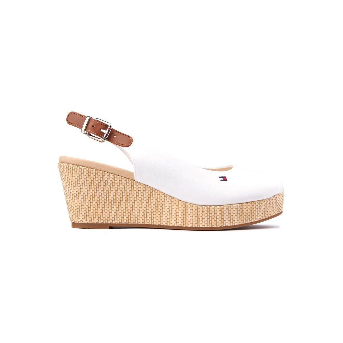 Chaussures Femme Espadrilles Tommy Hilfiger Iconic Elba Slingback Coins Blanc
