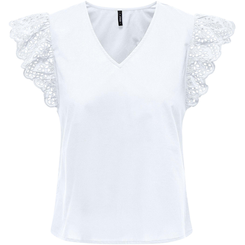Vêtements Homme Débardeurs / T-shirts sans manche Only Top coton mélangé droit Blanc