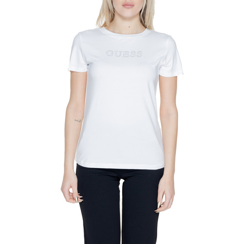 Vêtements Femme T-shirts Rose manches courtes Guess SKYLAR SS V4GI09 J1314 Blanc
