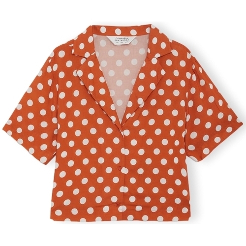 Vêtements Femme knitted v-neck vest sweater Compania Fantastica COMPAÑIA FANTÁSTICA Shirt 12122 - Polka Dots Orange