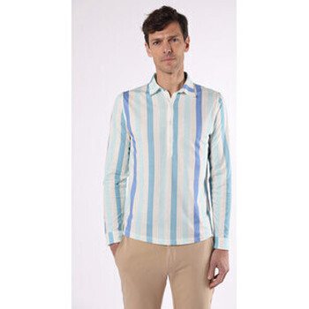 Vêtements Homme Chemises manches longues Les Garcons Faciles Polo manches longues coton Alban bleu-047483 Bleu
