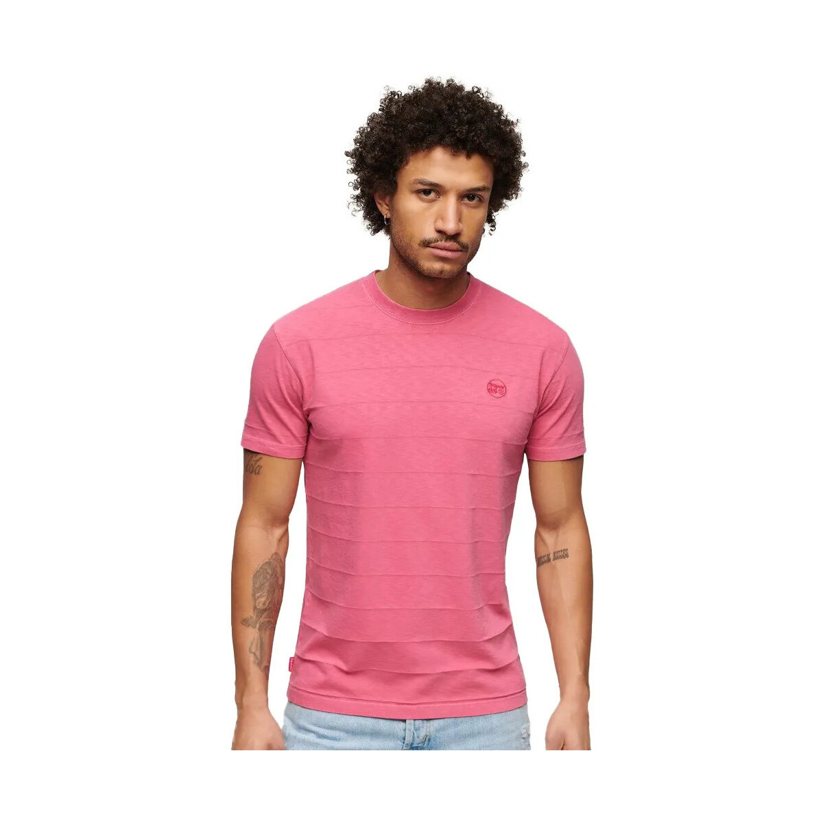 Vêtements Homme T-shirts manches courtes Superdry Vintage Texture Rose