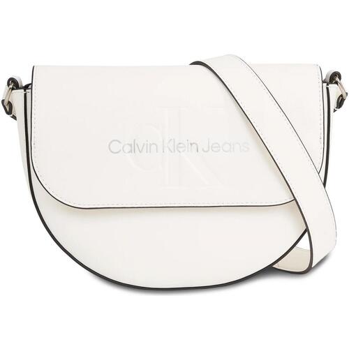 Sacs Femme Sacs Calvin Klein JEANS Lino SCULPTED SADDLE BAG22 MONO K60K611223 Blanc
