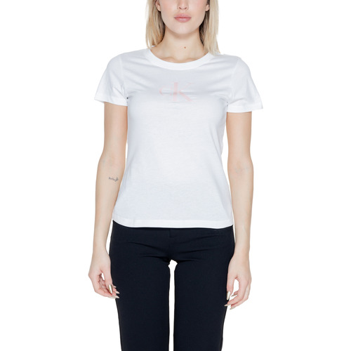 Vêtements Femme T-shirts manches courtes Calvin Klein Jeans SATIN J20J222343 Blanc