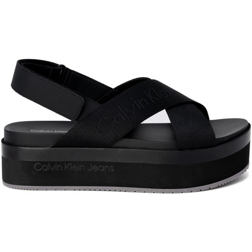 Chaussures Femme Sandales et Nu-pieds Calvin Klein Jeans FLATFORM SLIN YW0YW01362 Noir