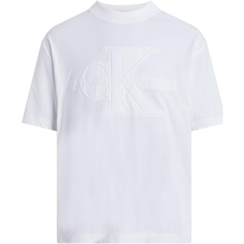 Vêtements Homme Polos manches longues Calvin Klein drawstring JEANS PREMIUM MONOLOGO J30J325210 Blanc