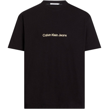 Vêtements Homme Polos manches longues Calvin Klein Jeans SQUARE FREQUENCY J30J325492 Noir