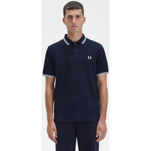 Vêtements Homme Polos manches courtes Fred Perry - SLIM FIT TWIN TIPPED SHIRT Marine