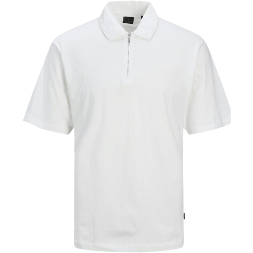Vêtements Homme T-shirts & Polos Jack & Jones Polo coton droit Blanc