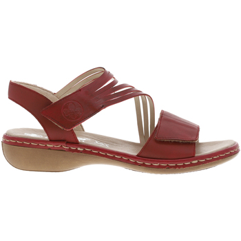Chaussures Femme Sandales et Nu-pieds Rieker Nu-pieds cuir talon compensé bas Rouge