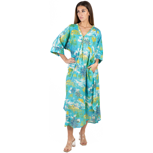 Vêtements Femme Robes longues Isla Bonita By Sigris Longue Robe Midi Vert