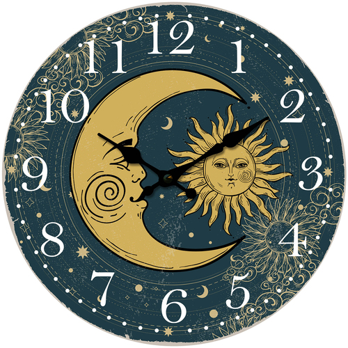 Maison & Déco Horloges Signes Grimalt Horloge Soleil Et Lune Bleu