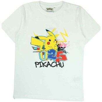 Vêtements Garçon Regarde Le Ciel Pokemon T-shirt Blanc