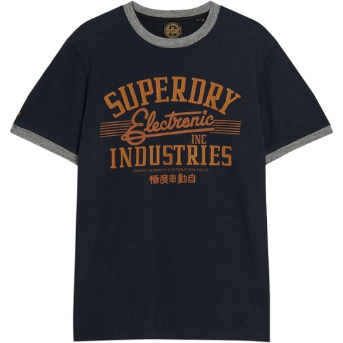 Vêtements Homme T-shirts manches courtes Superdry Ac Ringer Workwear Graphic Bleu