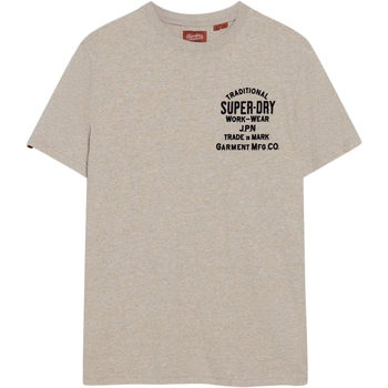 Vêtements Homme T-shirts manches courtes Superdry Workwear Flock Graphic Beige