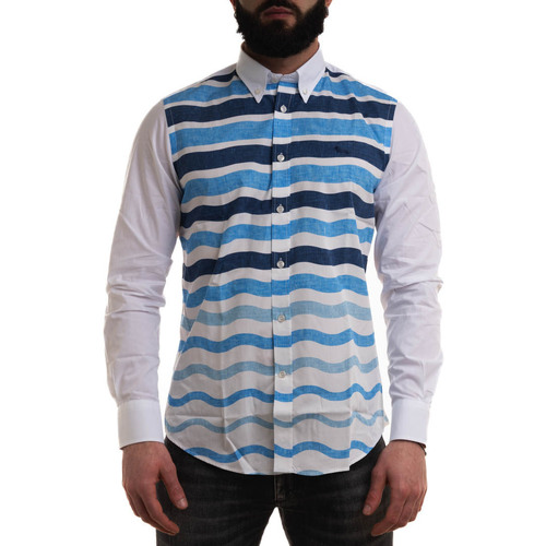 Vêtements Homme Chemises manches longues polo ralph lauren logo varsity jacket CRL010012850M Blanc