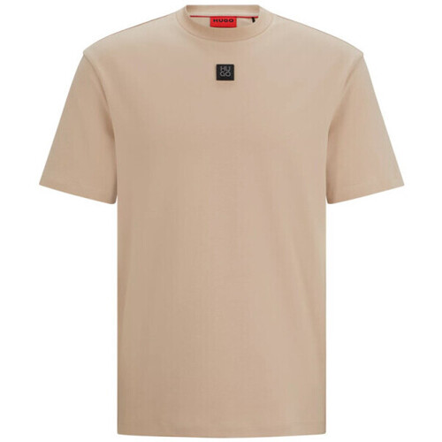 Vêtements Homme T-shirts & Polos BOSS T-SHIRT DALILE BEIGE  REGULAR FIT EN COTON INTERLOCK À L Beige