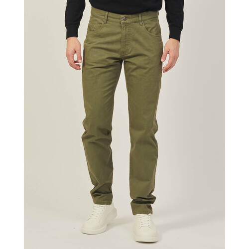 Vêtements Homme Chinos / Carrots Bugatti Pantalon 5 poches homme  à effet texturé Vert