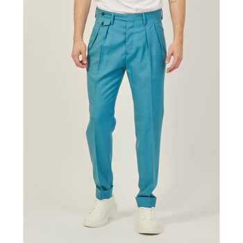Vêtements Homme Pantalons Sette/Mezzo Pantalon homme coupe décontractée avec plis Settemezzo Bleu