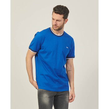 Vêtements Homme T-shirts & Polos Maison & Déco t-shirt ras du cou avec détails rayés Bleu