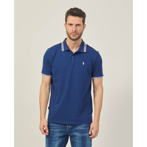 Vêtements Homme T-shirts & Polos Refrigue Polo homme  avec boutons et rayures au col Bleu