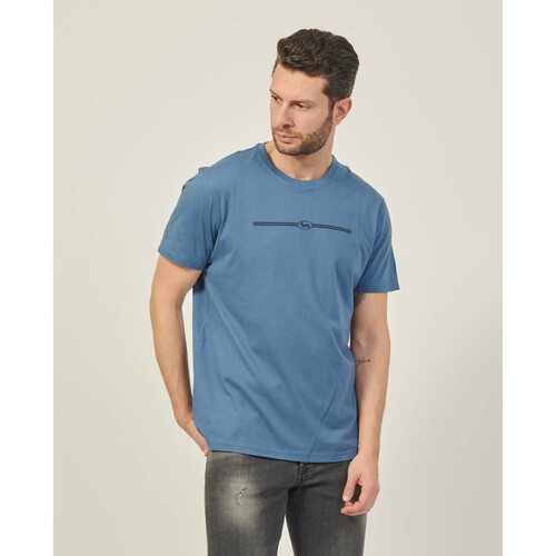 Vêtements Homme T-shirts & Polos polo ralph lauren logo varsity jacket T-shirt homme Harmont&Blaine avec logo 3D Bleu