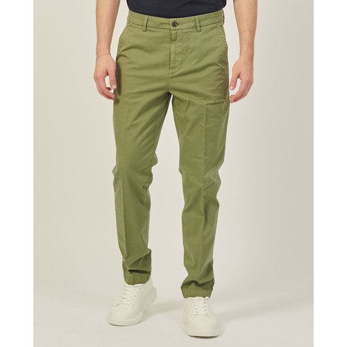 Vêtements Homme Mules / Sabots BOSS Pantalon chino  pour homme en gabardine Vert