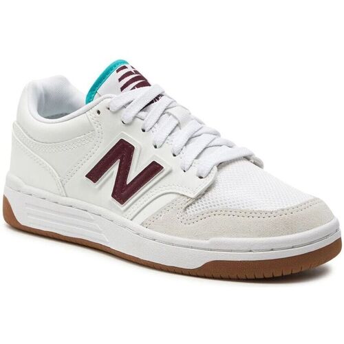 Chaussures Baskets mode New Balance GSB480FT-WHITE/BORDEAUX Blanc