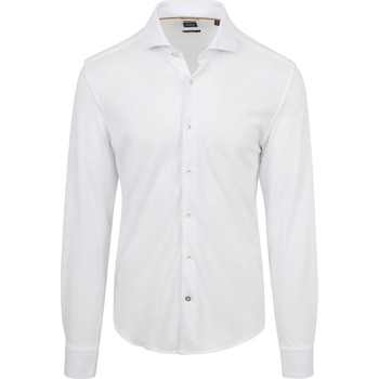 Vêtements Homme Chemises manches longues BOSS Chemise Hal Jersey Blanche Blanc