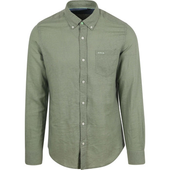 Vêtements Homme Chemises manches longues Prada shearling-fur front-zip jacket NZA Chemise Okarito De Lin Vert Vert