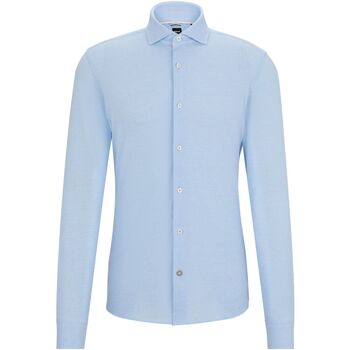Vêtements Homme Chemises manches longues BOSS Chemise Hal Jersey Bleu Clair Bleu