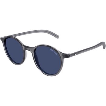 lunettes de soleil montblanc  mb0324s lunettes de soleil, gris/bleu, 50 mm 