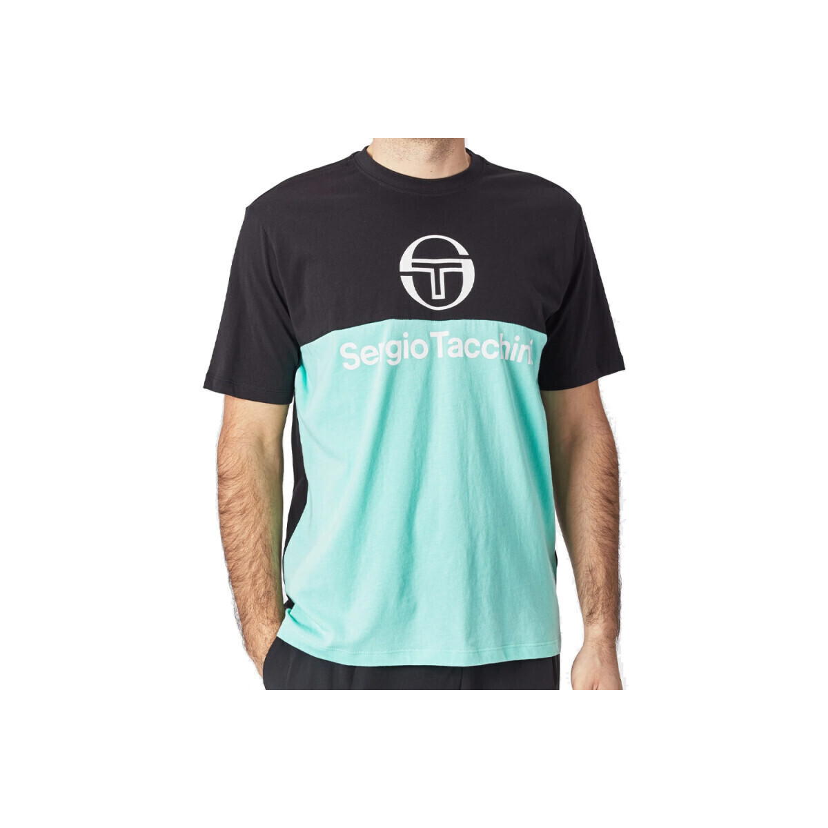 Vêtements Homme T-shirts & Polos Sergio Tacchini T-SHIRT  FRAVE NOIR ET VERT Vert