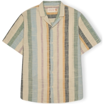 Vêtements Homme Chemises manches longues Revolution Cuban Shirt S/S 3918 - Dustgreen Multicolore