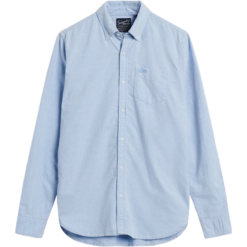 Vêtements Homme Chemises manches longues Superdry Chemise  Oxford Shirt Bleu