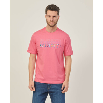 Vêtements Homme T-shirts & Polos Bugatti T-shirt homme col rond  avec logo 3D Rose