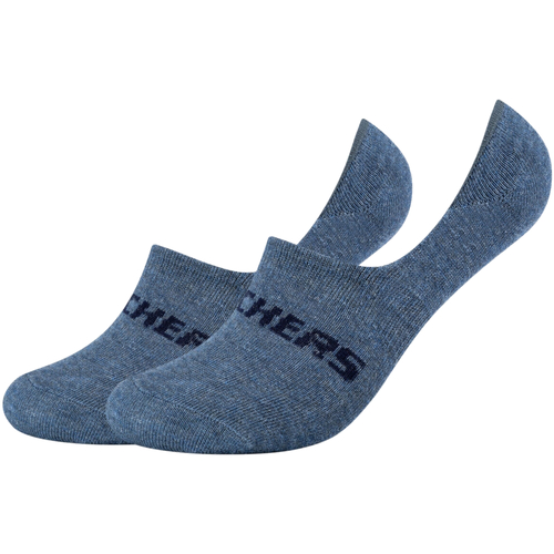 Accessoires Socquettes Skechers 2PPK Mesh Ventilation Footies Socks Bleu