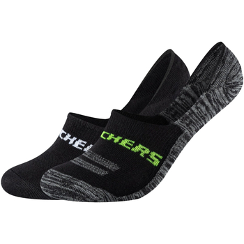 Accessoires Socquettes Skechers 2PPK Mesh Ventilation Footies Socks Noir