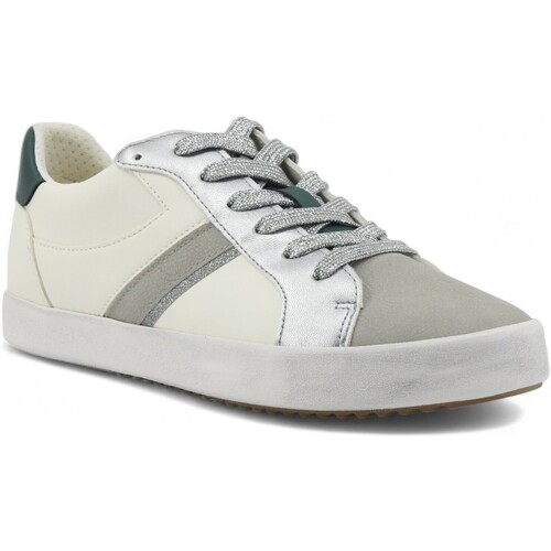 Chaussures Femme Multisport Geox Blomiee Sneaker Donna Optic White Green D456HC000BCC1R3X Blanc