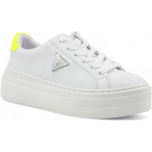Chaussures Femme Bottes Guess Sneaker Donna White Yellow FLGAMAELE12 Blanc