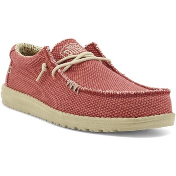 Chaussures Homme Multisport HEY DUDE Wally Braided Sneaker Vela Uomo Pompeian Red 40003-6VP Rouge
