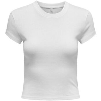Vêtements Femme T-shirts & Polos Only 15320229 ELINA-WHITE Blanc