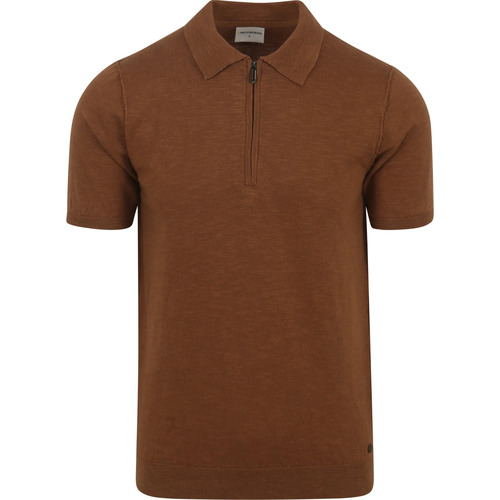 Vêtements Homme T-shirts & Polos No Excess Knitted Poloshirt Marron Marron