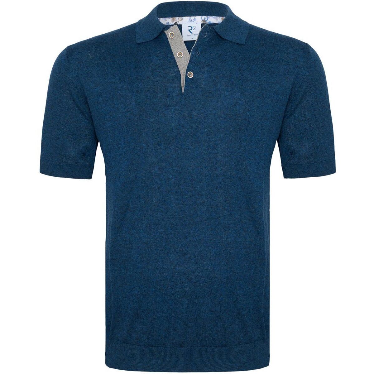 Vêtements Homme T-shirts & Polos R2 Amsterdam Knitted Polo Marine Bleu