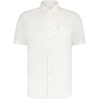 chemise state of art  chemise short sleeve de lin blanche 