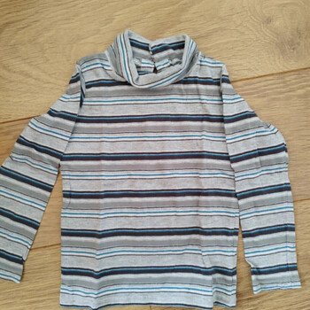 Vêtements Garçon T-shirts manches longues In Extenso Sous pull rayé gris et bleu in extenso - 3 ans Gris