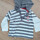 Vêtements Garçon T-shirts manches longues Gemo Polo manches longues rayé gris et blanc avec capuche Gémo -3 ans Gris