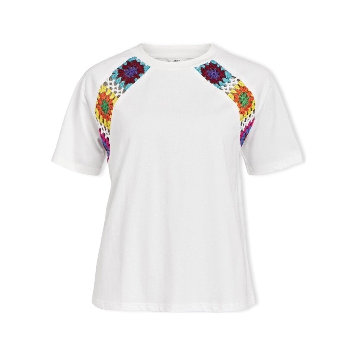 Vêtements Femme Tops / Blouses Object Top Bea S/S - Bright White Multicolore